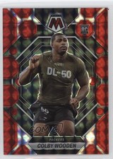 2023 Panini Mosaic Rookies Red Mosaic Prizm Colby Wooden #303 10vb