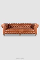 Chesterfield Sofa Polster Couch 3 Sitzer Ledersofa Original Braun Sofas Couchen