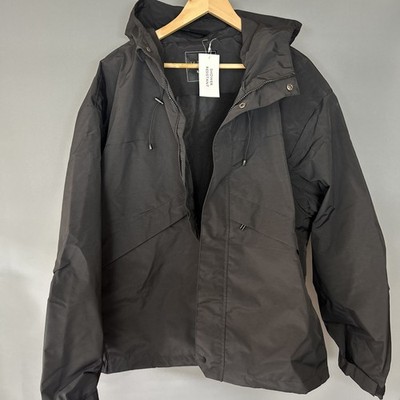 Sehr Herren Jacke Duschfest Kapuze Tech Schwarz Mantel Jacke - Größe XL - Neu mit Etikett