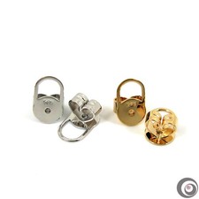 14K Solid Yellow / White Gold Friction Butterfly Ear-Backs for Earrings 219-4Y