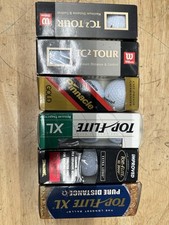 Golf Balls 6 Vintage Sleeves TC2 Wilson Top Flite Pinnacle Gold Topflite XL