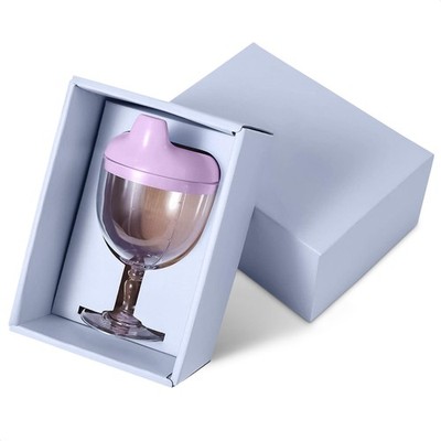 Mess-Free Purple Plastic Wine Glasses With Non-Spill Lids   Compact 5 Oz G