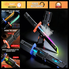 2 Pack RGB Light Sabers with Sound Spark Effect, 8 Colors, 2-in-1 Sword Toy fo