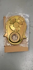 Milodon Timing Cover 65605; Gold Iridite Timing Cover Steel 1-piece for BBC
