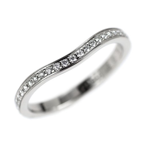 Cartier Pt950 Diamond Ring Ballerina Curve No. 48 - Auth free shipping from Japa