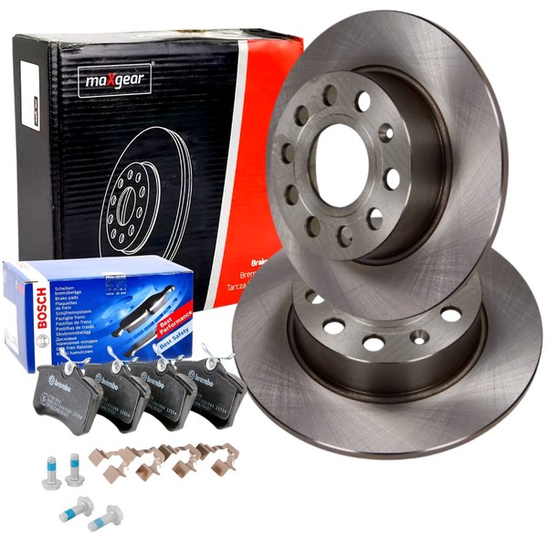 Brembo BeläGe + Bremsscheiben 252Mm Hinten Satz FüR Vw Golf 5 6 A3 Octavia Leon-image