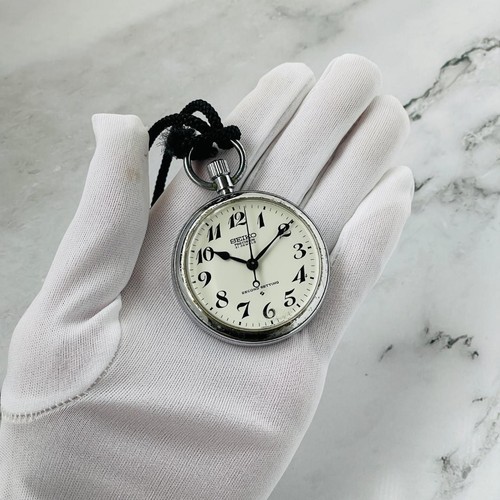 Men s pocket watch in good working condition Seiko hand wound 21 jewels second s - Picture 9 of 10