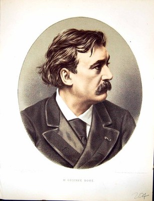 Original alter antiker Druck Cassell Petter Galpin um 1880 Portrait Gustave Dore