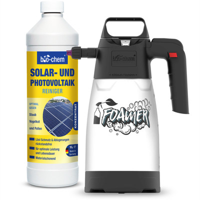 bio-chem Solar- & Photovoltaik-Reiniger 1L   Konzentrat mit Schaumsprüher