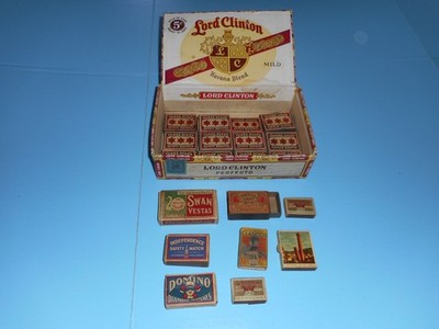 20 VTG MATCH BOXES: THREE STARS/DOMINO/ VULCAN/SIGNAL LIGHT/CLASICOS/SWAN/MORE