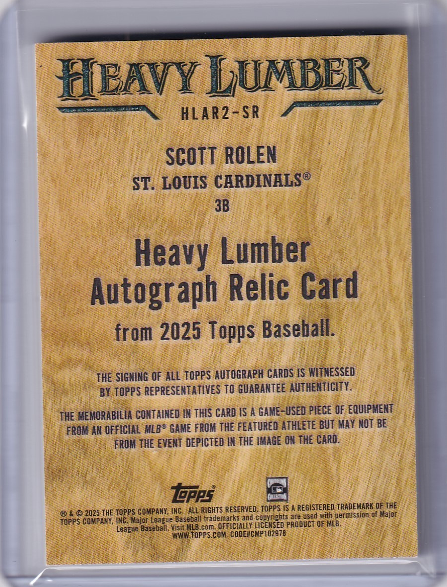 2025 Topps Baseball Scott Rolen Heavy Lumber Auto | eBay