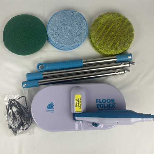Floor Police Motorized Electric Mop ~ Two Spinning Mop Heads, Rechargeable - Picture 2 of 4