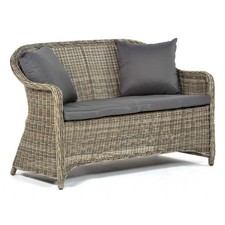 Regent 2 Seat Rattan Sofa with Cushions Included - Grey