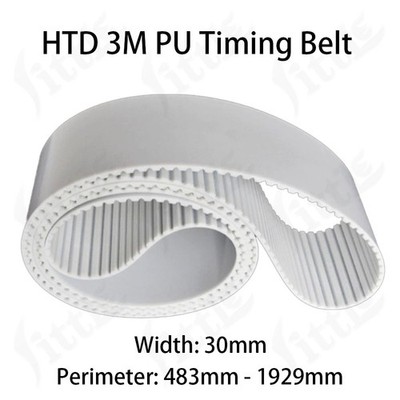 Zahnriemen HTD-3M Profil Breite 30mm Geschlossener Polyurethan-Riemen Stahlkern