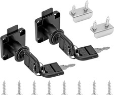 Drawer Lock with Keys, Black, 2 Packs, 0.75"/19mm Cylinder Desktop Lock, For C