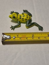Miniature Tree Frog Figure Yellow Green Spots Toy Amphibian Dart Frog
