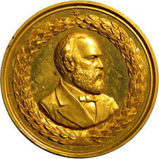 1881 James A. Garfield Memorial  Gold Gilt Souvenir Medal     (04552)