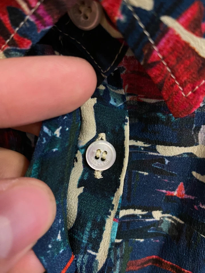 Camisa Max Mara Weekend Colorida Estampado Floral Seda Manga Larga Abotonada Talla 10 Foto 4 de 4