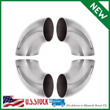 4 Pack 304 Stainless Steel Mandrel Bend Elbow, 90 Degree Exhaust Elbow Pipe, 2.5