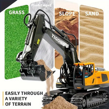 2.4G RC Excavator Bulldozer Dump Truck Engineering Vehicle w/Light for Kids