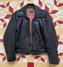 Vintage 50s Robert Hall Sportswear Leather Jacket Steer Hide D Pockets AS IS