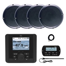 JBL Marine Bluetooth AM/FM/WB Radio, Remote, Extension, 4x 5.25" Speaker,Antenna