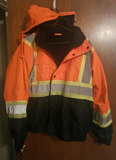 Hi Vis Class 2 Insulated Safety Jacket Bomber Jacket Coat Fleece Reflective