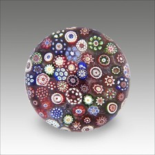 Antique French Baccarat closepack millefiori glass paperweight