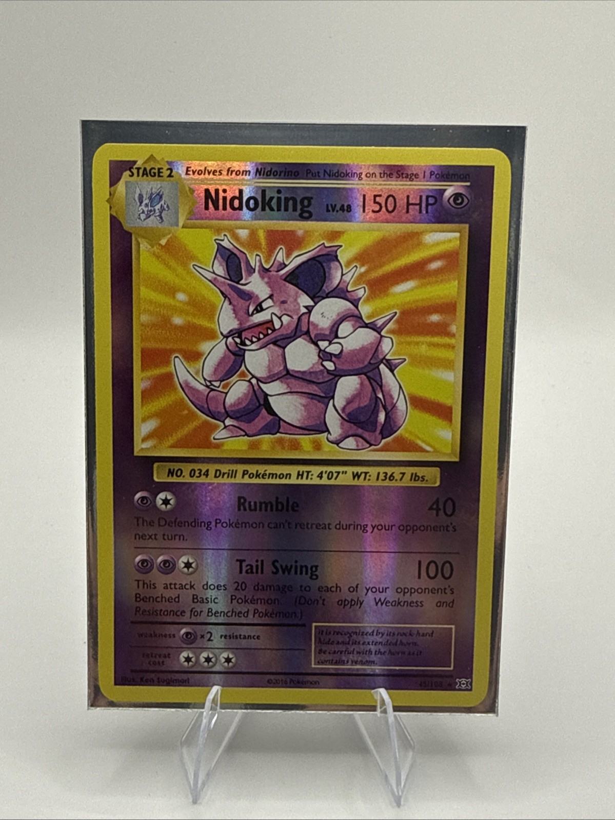 Pokémon Nidoking TCG Reverse Holo Rare 45/108 XY Evolutions NM