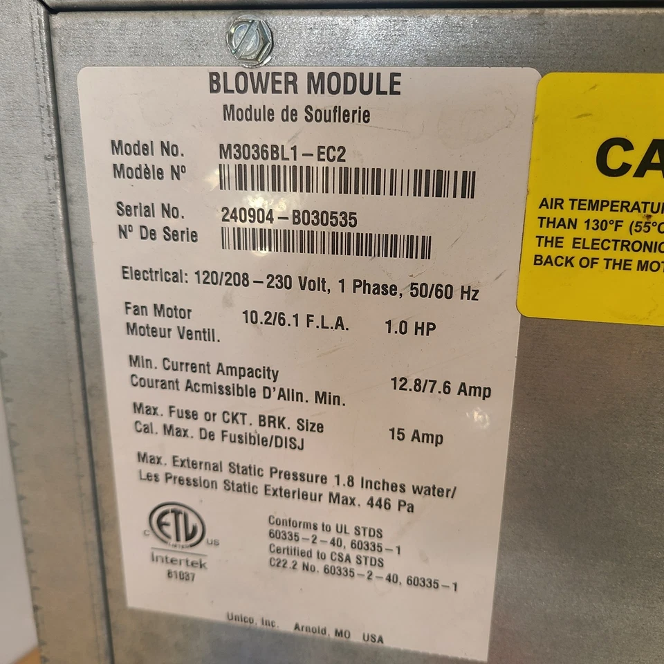 Módulo soplador Unico M3036BL1-EC2 iSeries con caja de control y control remoto 0,2,5-3 toneladas Foto 4 de 4