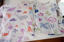 Carter's Girl's 3T Two Pair of Multicolor Pajama Sets Garden and Ocean Animals