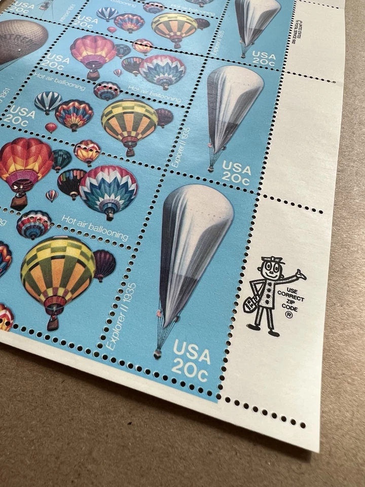 1983 Hot Air Ballooning Stamp Sheet + 3 FDC Covers – 200 Years of Aviation - Image 2 of 4
