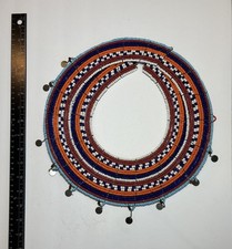 Vintage African Maasai Tribal Beaded Ceremonial Collar Necklace 12"