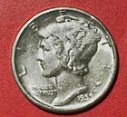 1939D US Mercury SILVER Dime "Denver" Mint! Choice AU! Old US Coin!
