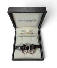 9ct Gold Two Tone Hoop Earrings Goldsmiths Boxed Vintage Jewellery