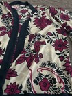 LuLaRoe Aurora Bell Sleeve Kimono L Navy Magenta Floral — photo 2