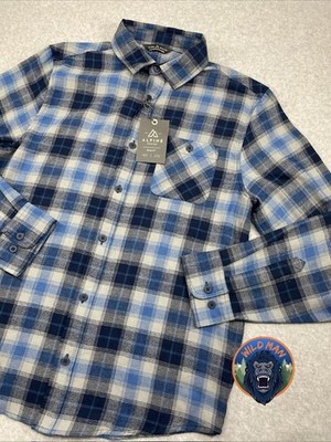 Alpine Design NWT Blue Plaid Flannel Shirt Long Sleeve Medium NEW