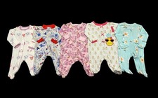 Baby Girl Size Newborn Carter's Cotton Footed Sleeper Pajama Clothes Lot Bundle