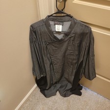 2 Industry Line Gray and Black Chef Jacket wi...