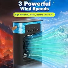 Image of Portable Air Cooling Fan3 in 1 with Spray & 7 Color light- USB mini desk cooler