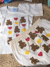 Mother Maid Vintage Baby Outfit Size 18 Months Bear Print 90s 80s USA Made