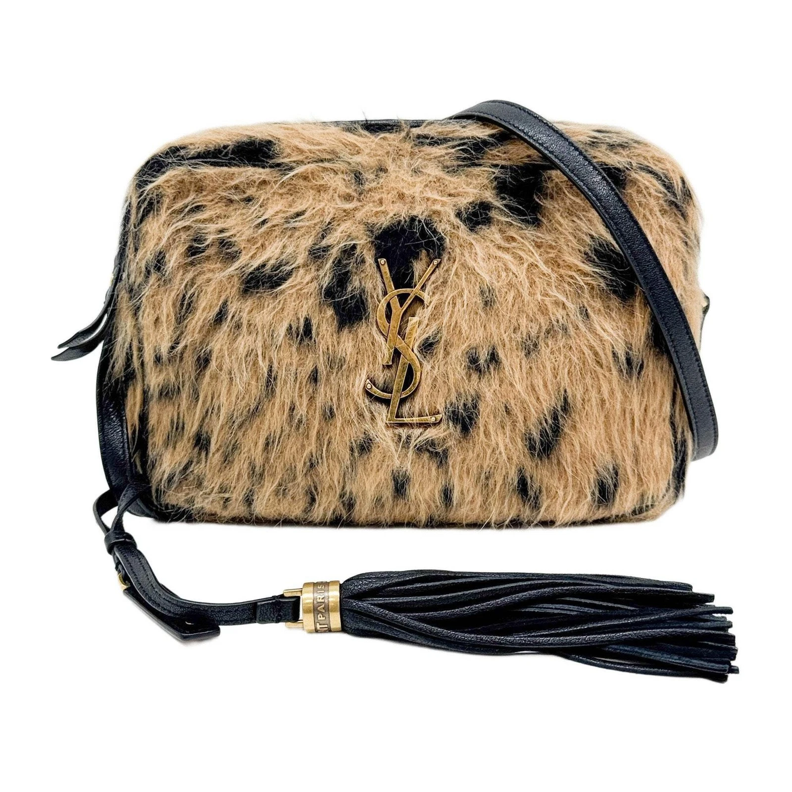 Saint Laurent — SAINT LAURENT Brown Cheetah Fur Crossbody Bag