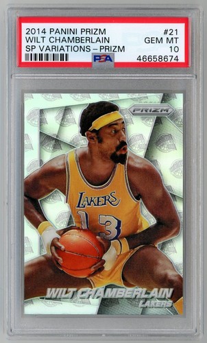 2014 Prizm Wilt Chamberlain SP Variations Silver Prizm #21 Lakers PSA 10 Pop 36