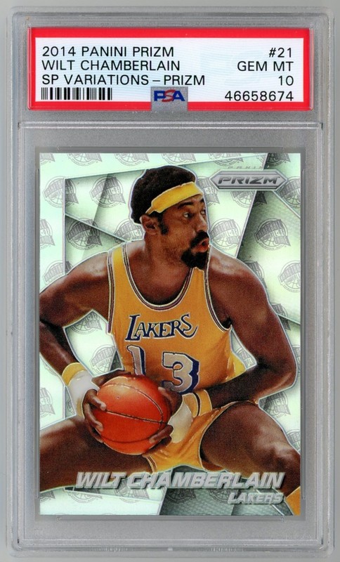 2014 Prizm Wilt Chamberlain SP Variations Silver Prizm #21 Lakers PSA 10 Pop 36