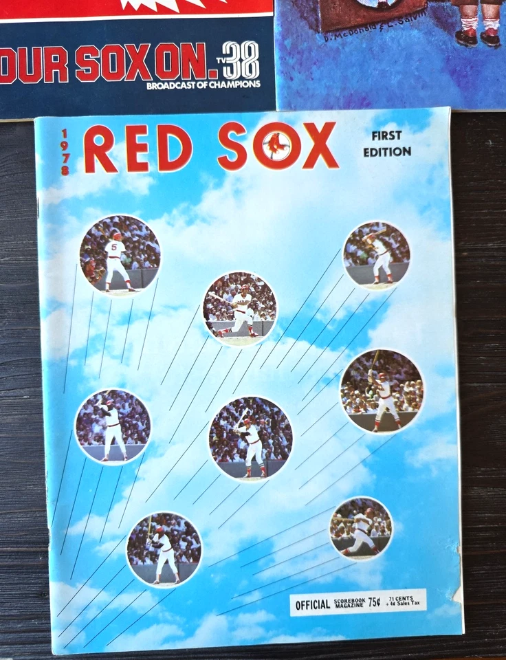 Vintage MLB 1974-1978 Boston Red Sox Program Scoreboard Magazine Lot Of 3 Fenway - Image 3 of 4