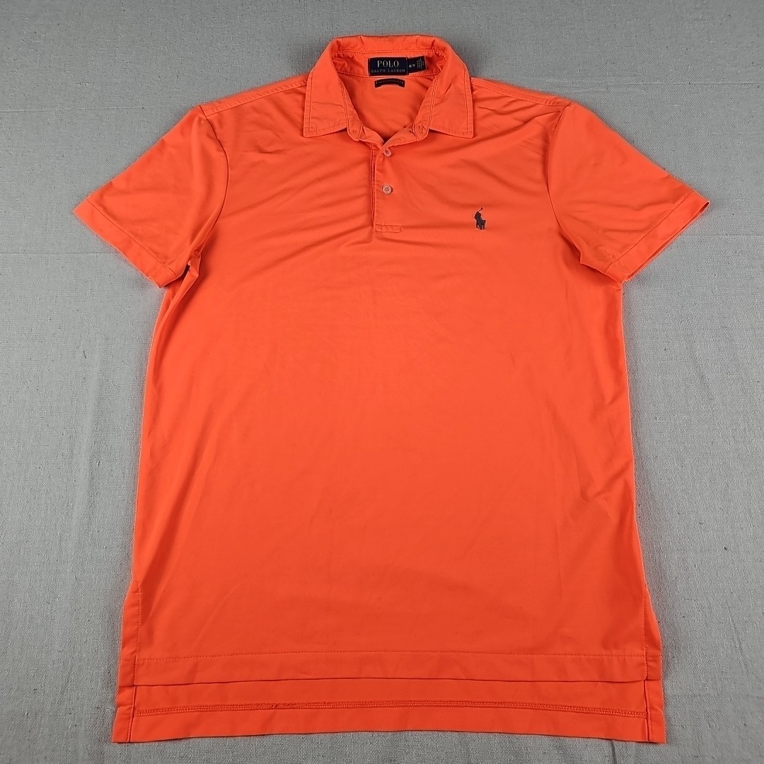 Polo Ralph Lauren Performance Mens Medium Orange Polo Stretch Casual Golf Preppy