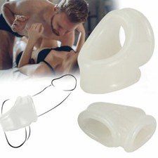 US Men Scrotum Testicle Squeeze Soft Delay Cage Ring Stretcher Enhancer Ball