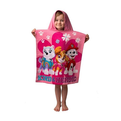 Paw Patrol Niños Toalla Poncho Capucha Piscina Baño Playa 100% Algodón Floral - Imagen 2 de 3