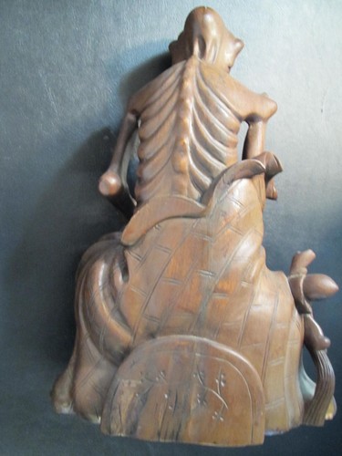 Vintage Asian Monk Statue – Hand-Carved Wood Sculpture – Emaciated Buddha Style - Picture 11 of 15