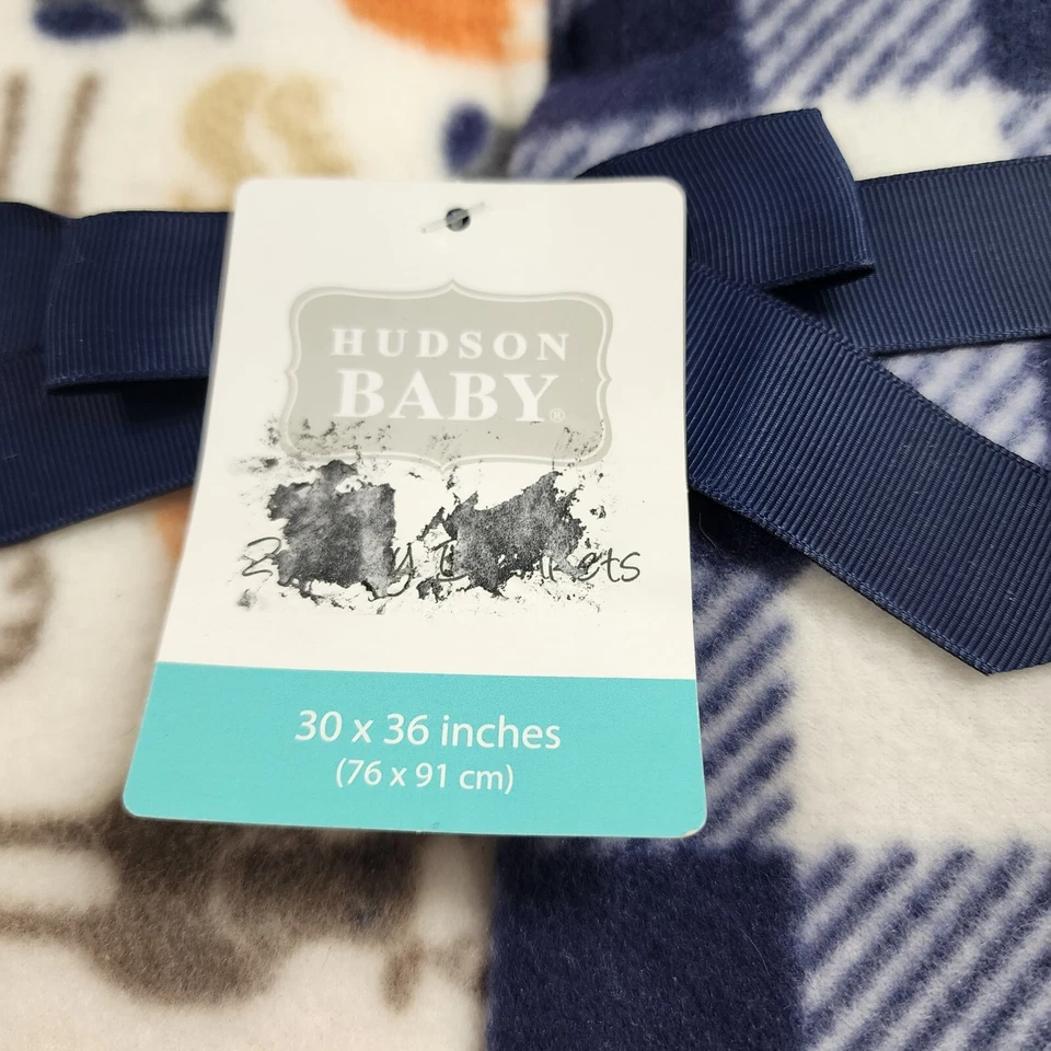 Paquete de 2 mantas de bebé Hudson Baby suaves acogedoras azules a cuadros de búfalo bosque 30x36 Foto 4 de 4